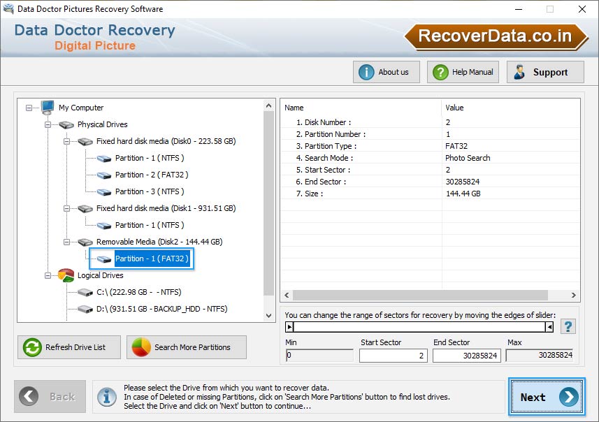 Select Removable Media