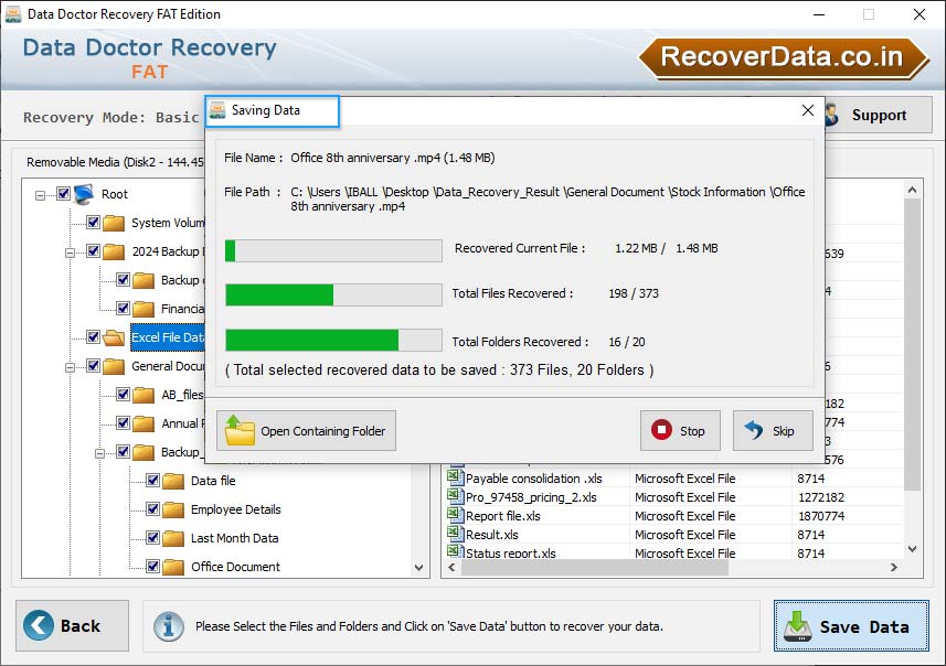 Save Recovery Data