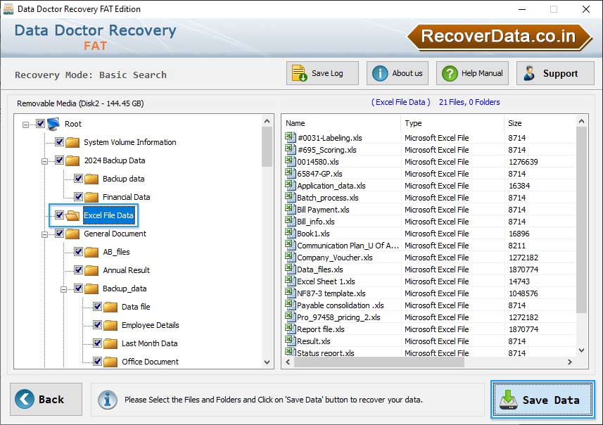 Save Recovery Data