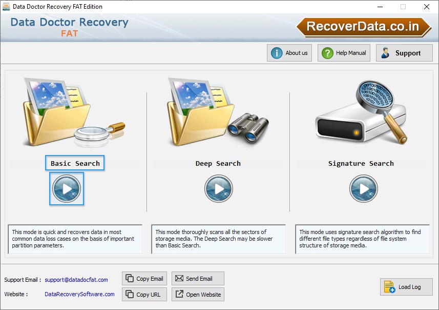 FAT Data Recovery Select Search Mode